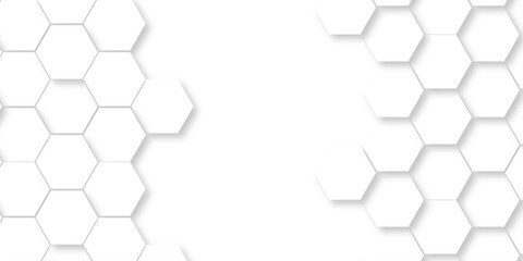 Fototapete - White abstract grid Hexagonal Background. Luxury White Pattern. Futuristic abstract honeycomb mosaic white background. geometric mesh cell texture. modern futuristic wallpaper.	
