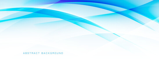 Poster - Abstract modern curved lines with a blue and white background. Futuristic hi-technology concept