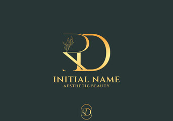 Poster - Elegant RD Initial Logo Design for Aesthetic Beauty Brand	
