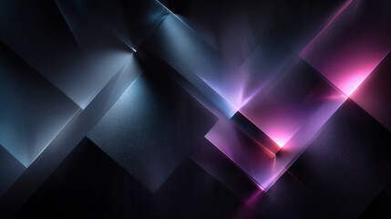 Poster - Abstract technology background with geometric shapes and neon lights