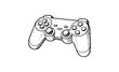 © Mr. Stocker - Hand-drawn video game controller sketch with classic dual stick design. Vector retro hand drawn illustration