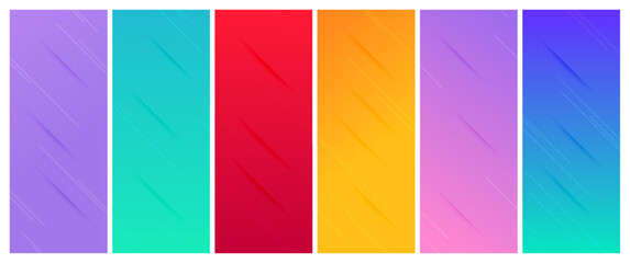 Poster - Set of abstract gradient backgrounds with lines