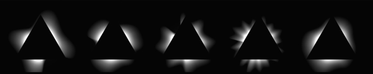 Poster - Set of triangle illuminate light frames