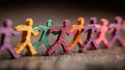 Poster - Group of people holding hands symbolizing collaboration and unity in an innovative spectrum of teamwork and connection