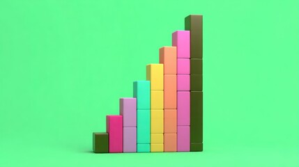Poster - Colorful building constructed from blocks symbolizing innovation and impact in creative design and development strategies