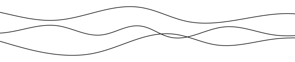 Poster - Thin curved wavy lines