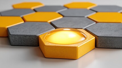 Poster - A candle positioned inside a hexagon representing unique design and innovative concepts in a structured roadmap format