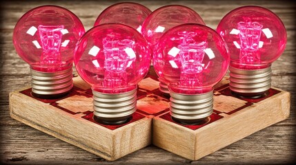 Poster - A collection of bright light bulbs symbolizing creativity and innovation in a minimalist design concept