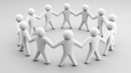Poster - Group of people holding hands in a circle representing unity and collaboration for product innovation and teamwork