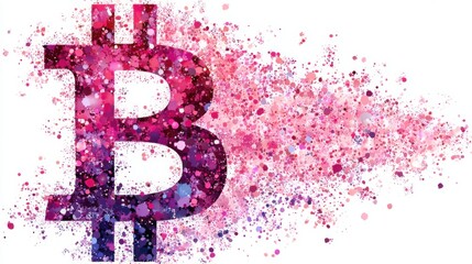 Aufkleber - A creative representation of a pink dollar sign with a splash of paint illustrating financial concepts and artistry