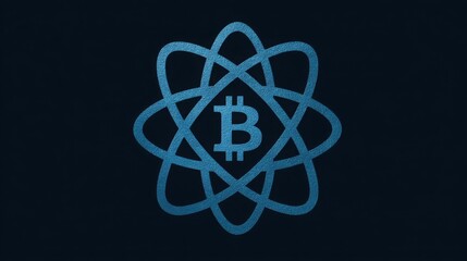 Aufkleber - beautiful blue flower with bitcoin resting on petals symbolizing growth and security in the cryptocu