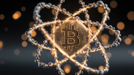 Aufkleber - a single bitcoin captured in detail highlighting its importance in the world of cryptocurrency and f