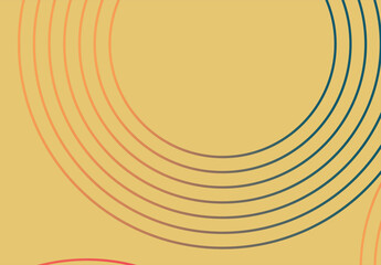 Poster - Colorful circular abstract graphic featuring minimal geometric patterns in warm tones , perfect as a background for modern digital applications and creative design projects.