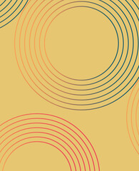 Poster - Colorful circular abstract graphic featuring minimal geometric patterns in warm tones , perfect as a background for modern digital applications and creative design projects.