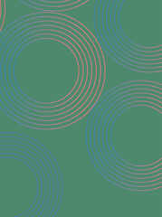 Poster - Colorful circular abstract graphic featuring minimal geometric patterns in warm tones , perfect as a background for modern digital applications and creative design projects.