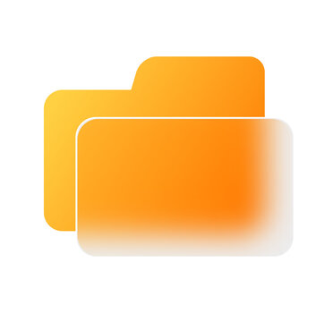 Abstract Orange Gradient Folder Icon: Modern, Clean, and Minimalist Design for Digital Applications.