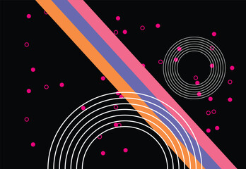 Poster - Colorful circular abstract graphic featuring minimal geometric patterns in warm tones , perfect as a background for modern digital applications and creative design projects.