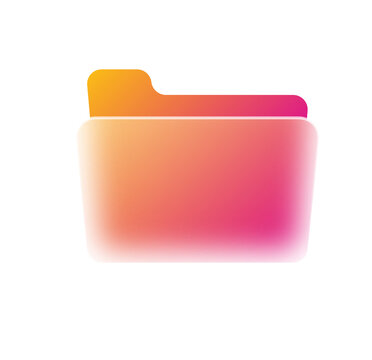 Modern Gradient Pink and Orange Digital File Folder Icon