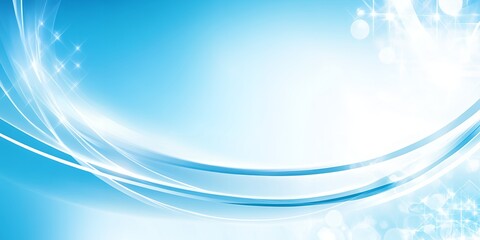 Poster - Abstract blue swirling light streaks with subtle sparkles and soft glow