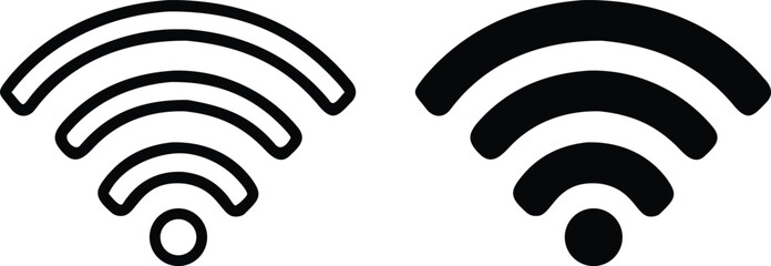 Poster - WiFi Signal Icons Set – Black and White Wireless Network Vector Silhouette Design