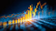 © VicPhoto - Gráfico financiero digital con barras de crecimiento en entorno tecnológico