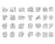 © Sonaton Chandra - Set of outline icons related to  content creation, media. Linear icon collection
