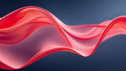 Poster - Elegant Movement of Flowing Red Fabric Smooth Textures and Light Play Against Dark Background in Design