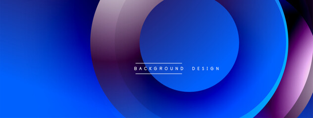 Poster - Abstract background features layered circles, vibrant blue, purple gradients. Modern design element for digital projects.