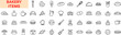 © Al Rafi - Bakery Items Outline Icon Set Featuring Bread, Cake, Cupcake, Donut, Rolling Pin, Mixer, Oven, Croissant, Cookie, Pie, Whisk, Muffin, and Chef Hat Elements Icon Design
