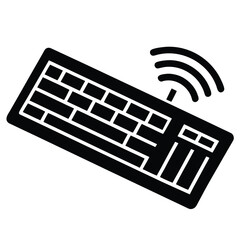 Poster - Minimalist wireless keyboard silhouette isolated on white background