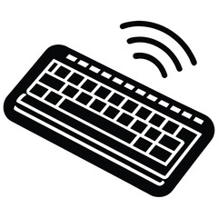 Poster - Minimalist wireless keyboard silhouette isolated on white background