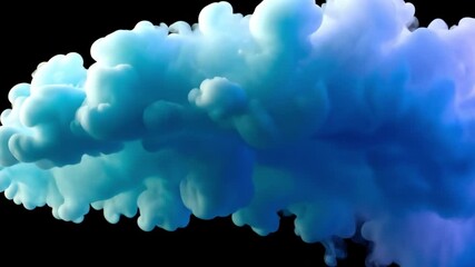 Poster - Vibrant Abstract Cloud of Blue and Cyan Smoke Mesmerizing Fluid Background Texture Evoking Calm and Creativity in Artistic Visuals
