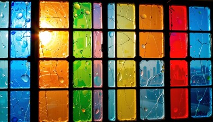 Poster - Colorful Gradient Stained Glass Liquid