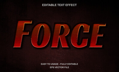 Poster - Force text, editable text Effect effect template, 3d bold futuristic movie text style