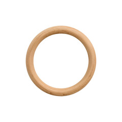 Aufkleber - Isolated wooden ring on transparent canvas evokes simple minimalist elegance and natural texture