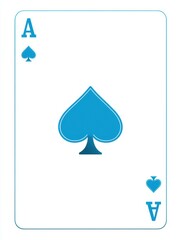 Aufkleber - Minimalist Ace of Spades Playing Card Design Against a White Background With Ample Space at the Bottom for Creative Use