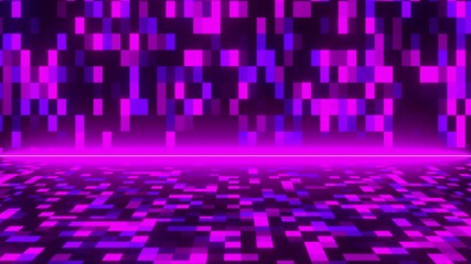 Poster - Abstract technology background with blocks. Computer generated 3d render