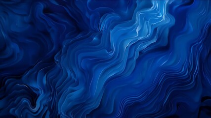 Poster - Intricate Dark Blue Abstract Background Texture with Wavy Fluid Pattern and Gradient