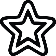 Poster - Simple hand drawn black outline of a double star shape on a white background