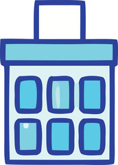 Poster - A simple stylized illustration of a blue calendar with six visible squares representing days or appointments ready for scheduling