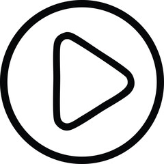 Poster - Classic black and white play button icon symbolizing media playback and starting audio or video content