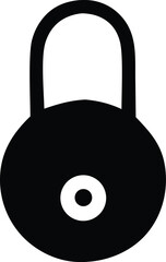 Poster - Simple black silhouette of a classic padlock with a keyhole on a white background