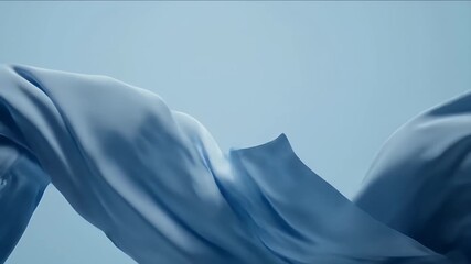Poster - Abstract Blue Cloth Waves Background Fabric Silk with Smooth Elegant Texture Design