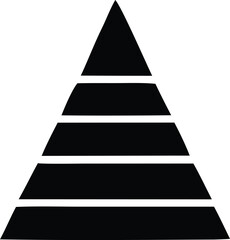 Poster - A stark black silhouette of a layered pyramid or stepped triangle representing growth hierarchy or stages of development