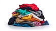 © mehaniq41 - Vibrant stack of clothes on white background. Neural network AI generated