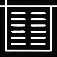 Poster - A stark black and white abstract geometric design featuring a grid of horizontal lines within a square frame evoking a sense of order and minimalism