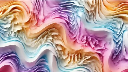 Poster - Abstract Swirl Pattern with Pastel Colors Texture Waves Background Design