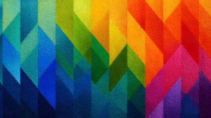 Poster - Abstract colorful rainbow geometric pattern with a bright, seamless grain gradient texture