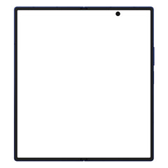 Wall Mural - photo of foldable smartphone similar to android device without background. blue shadow color. templa
