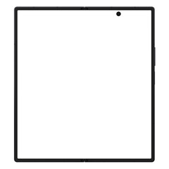 Wall Mural - photo of foldable smartphone similar to android device without background. jetblack color. template 